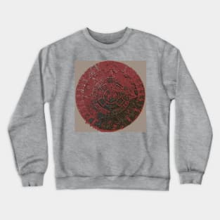 Mayan Calendar / Aztec Sun Stone, in red, from Mexico and Central America Crewneck Sweatshirt